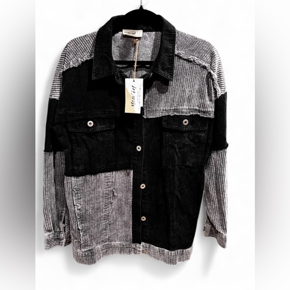 Very J Black and Gray Jean Jacket - Picture 2 of 5